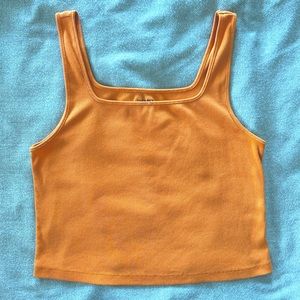 old navy square neck ribbed mustard crop tank - XL